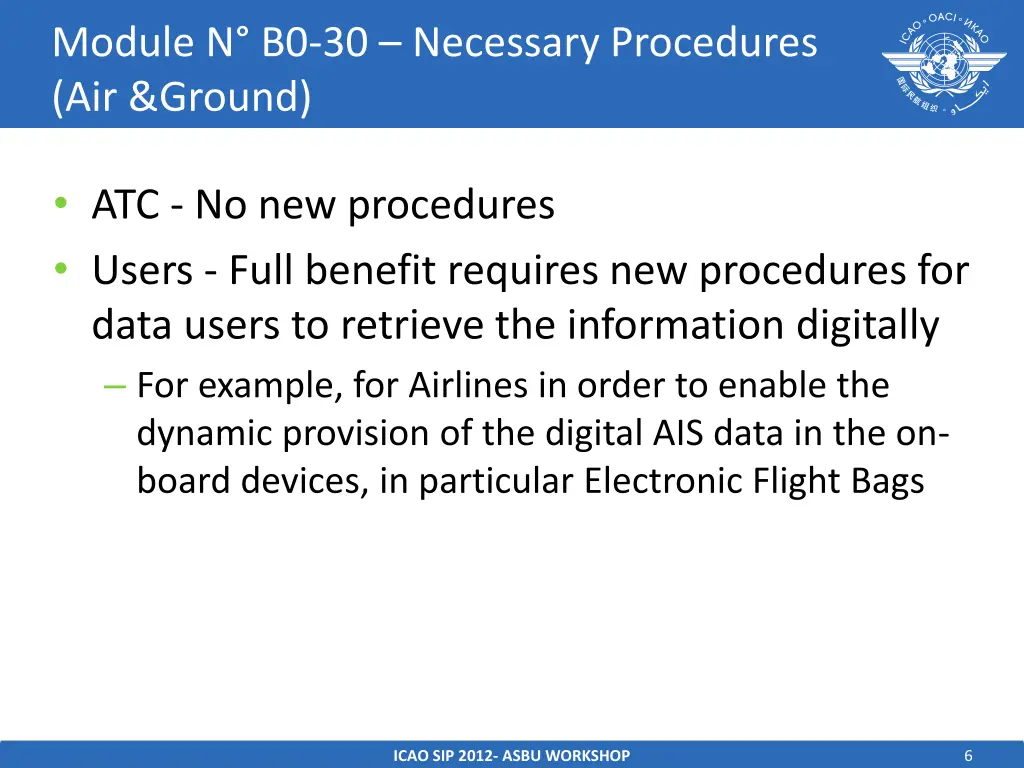 module n b0 30 necessary procedures air ground