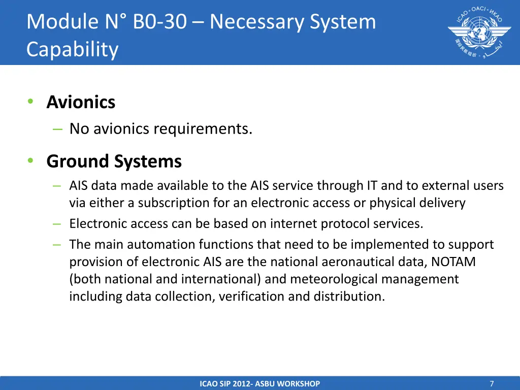 module n b0 30 necessary system capability