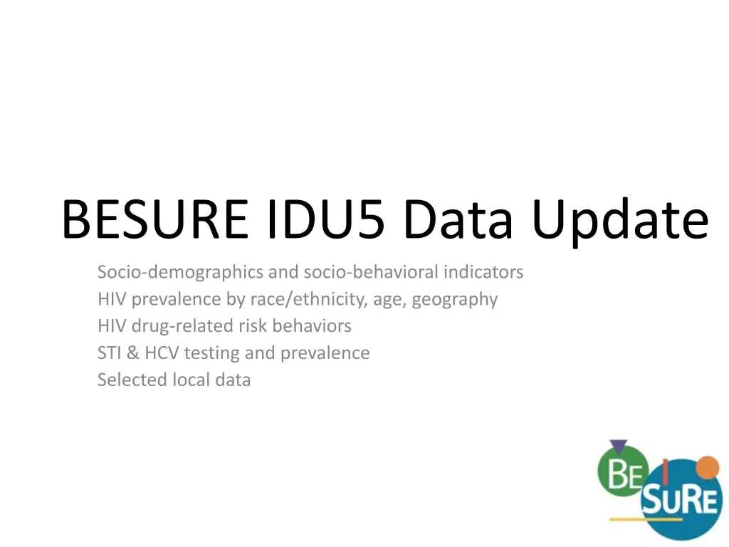 besure idu5 data update socio demographics