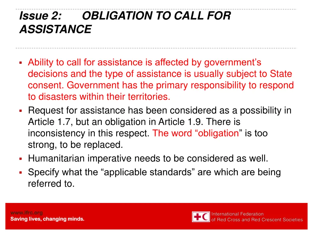 issue 2 assistance