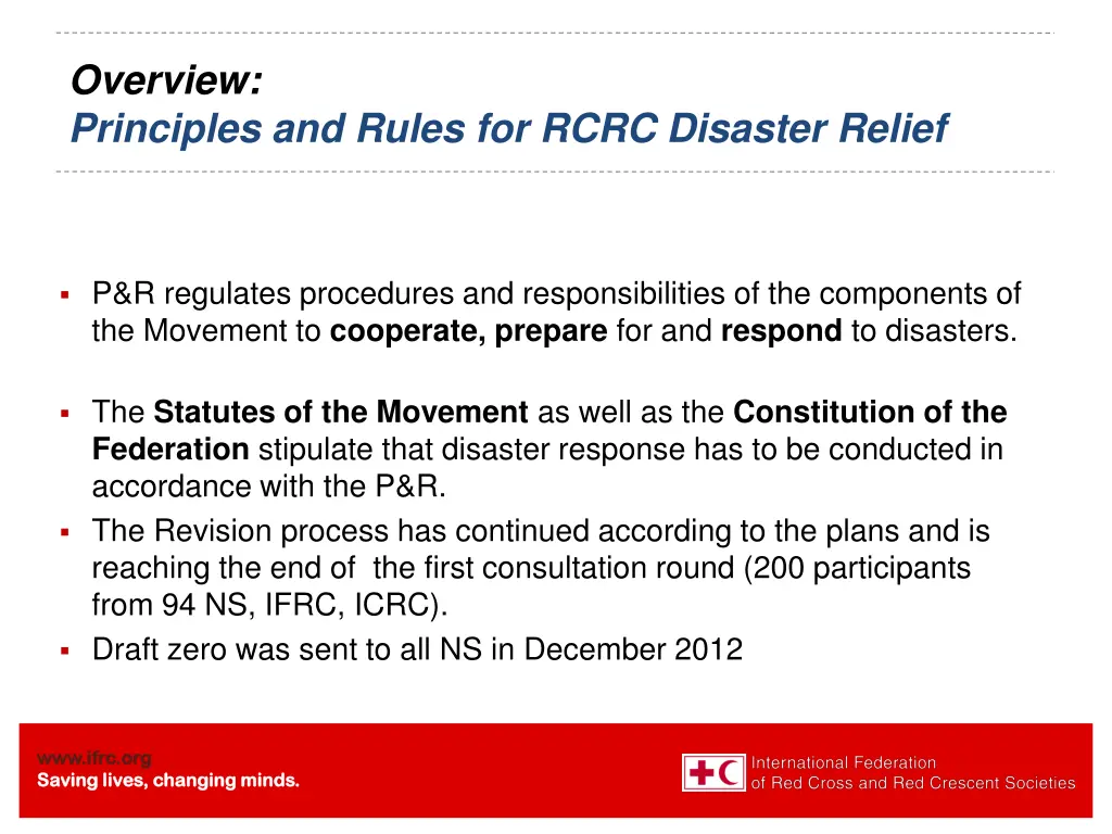 overview principles and rules for rcrc disaster