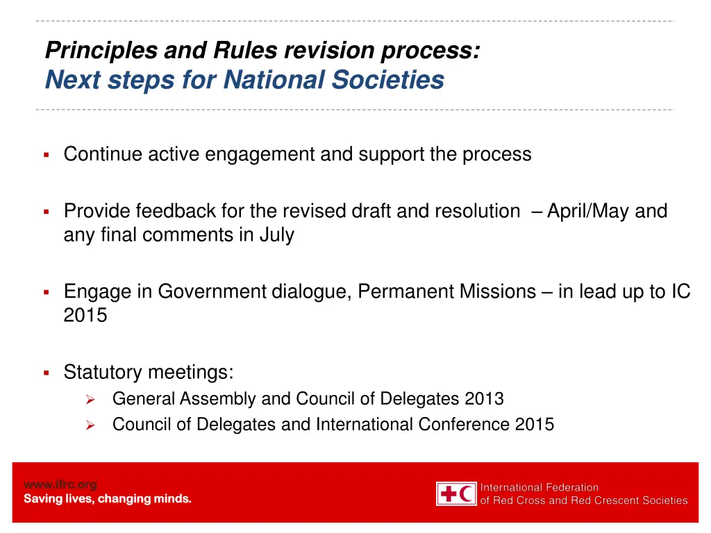principles and rules revision process next steps