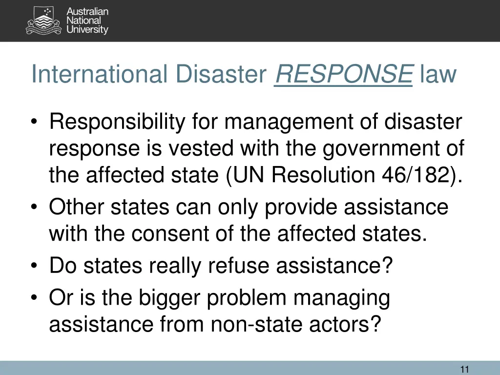 international disaster response law