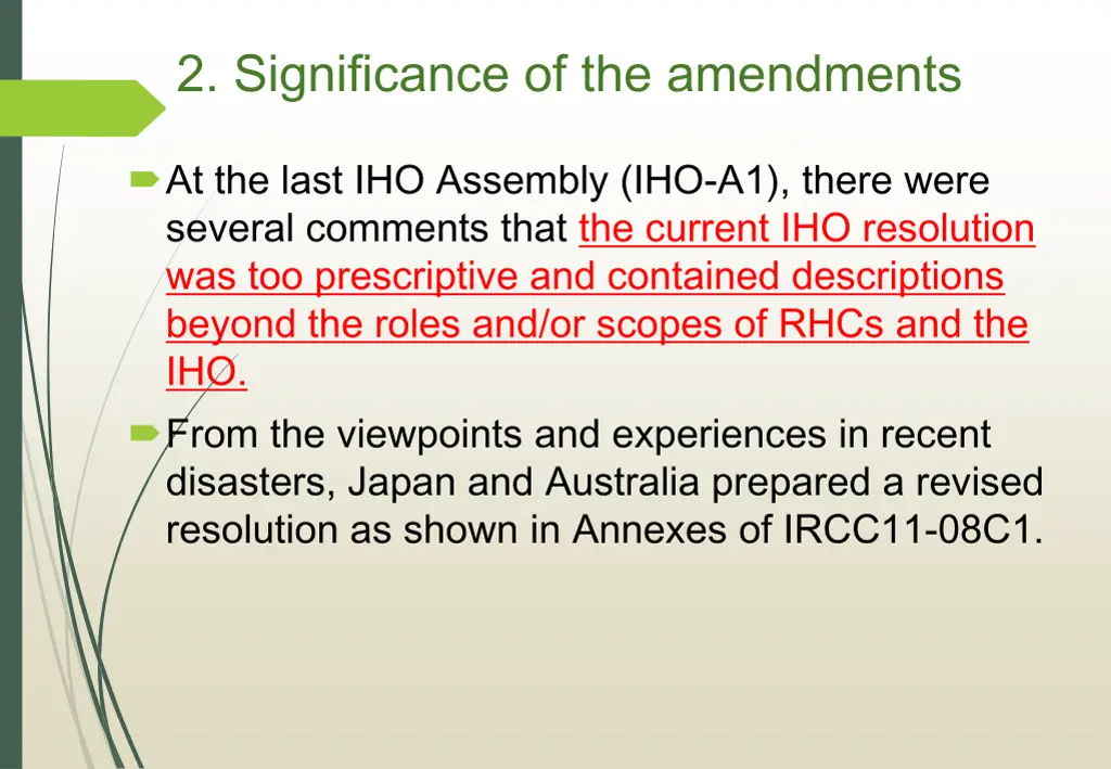 2 significance of the amendments