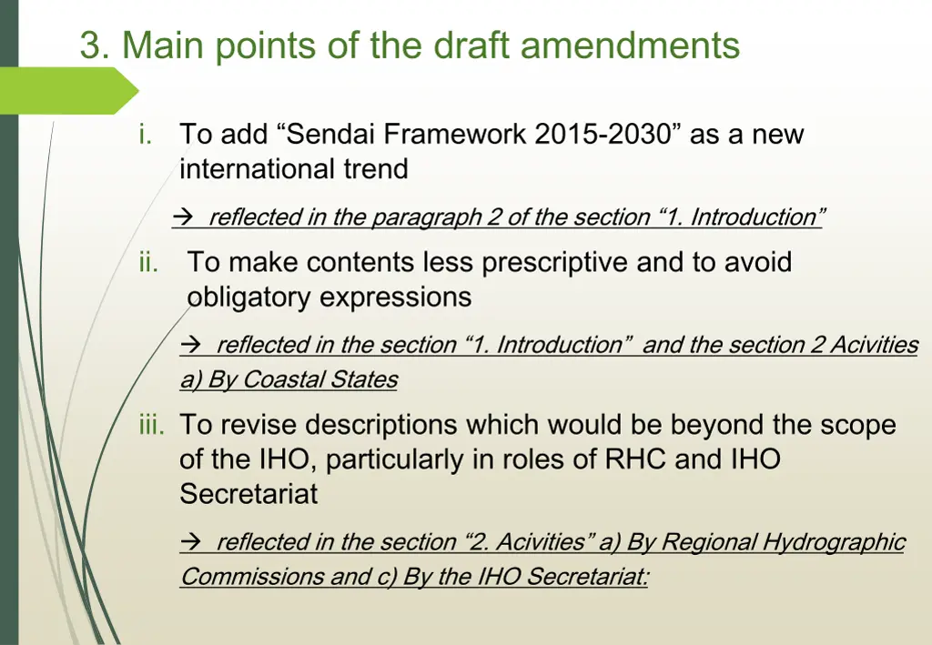 3 main points of the draft amendments