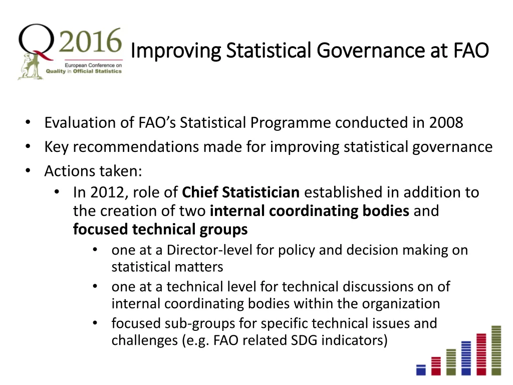 improving statistical governance at fao improving
