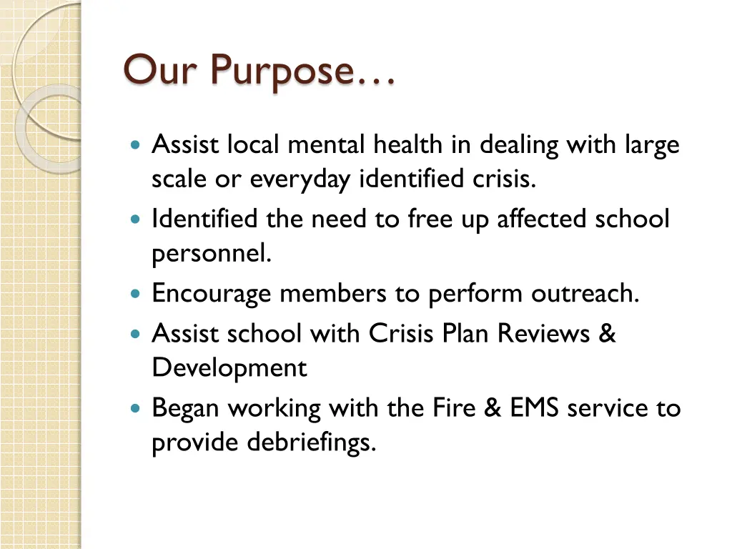 our purpose