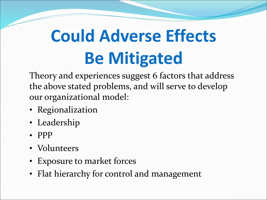 could adverse effects be mitigated