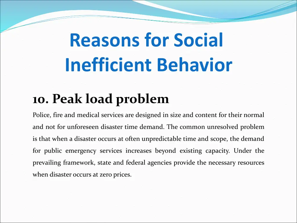 reasons for social inefficient behavior 9