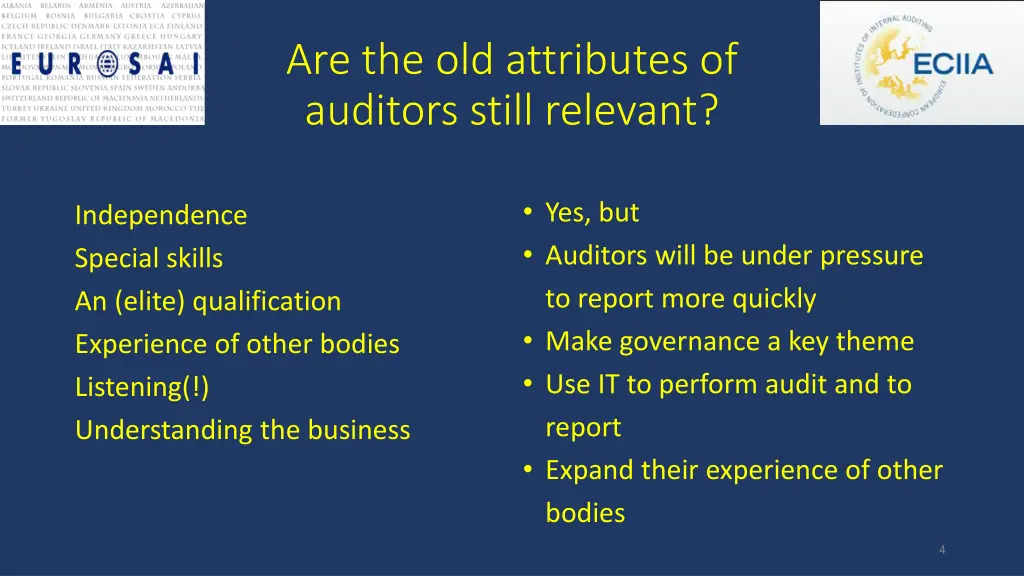 are the old attributes of auditors still relevant
