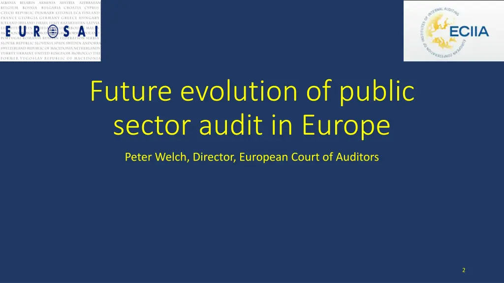 future evolution of public sector audit in europe