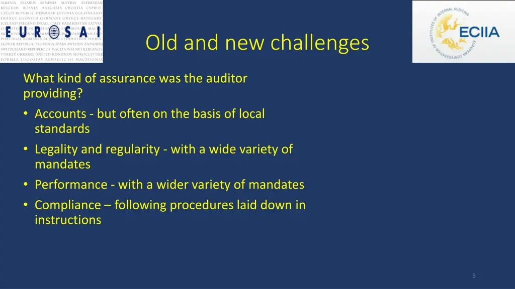 old and new challenges