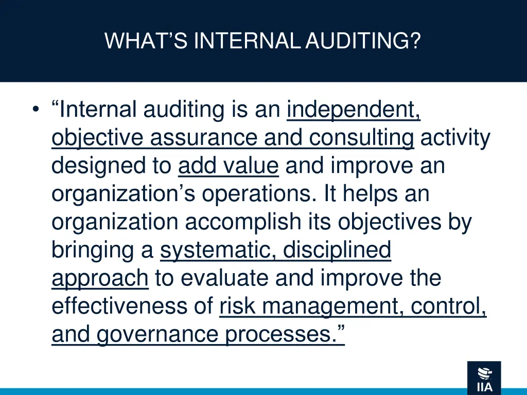 what s internal auditing
