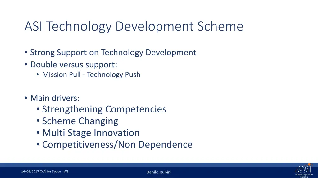 asi technology development scheme