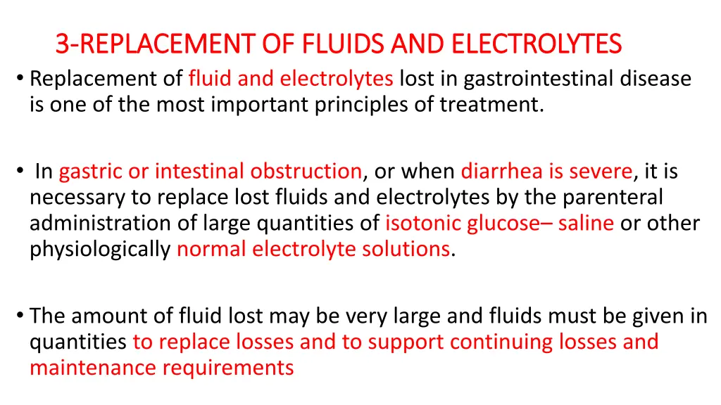 3 3 replacement of fluids and electrolytes