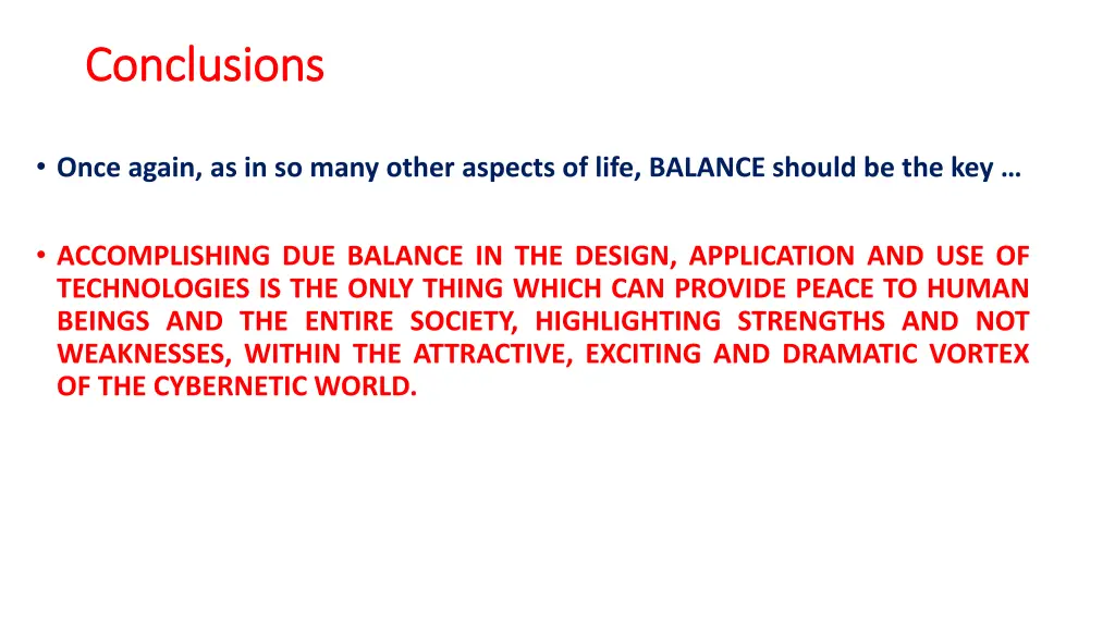 conclusions conclusions