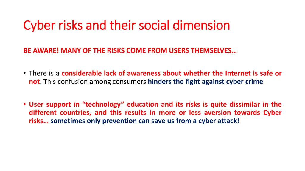 cyber risks and their social dimension cyber