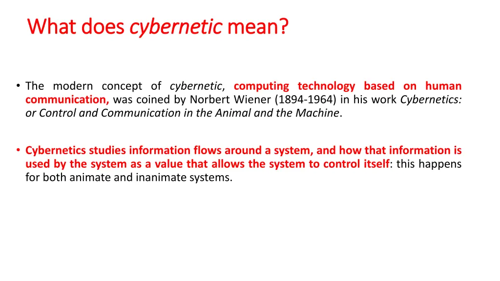 what does what does cybernetic