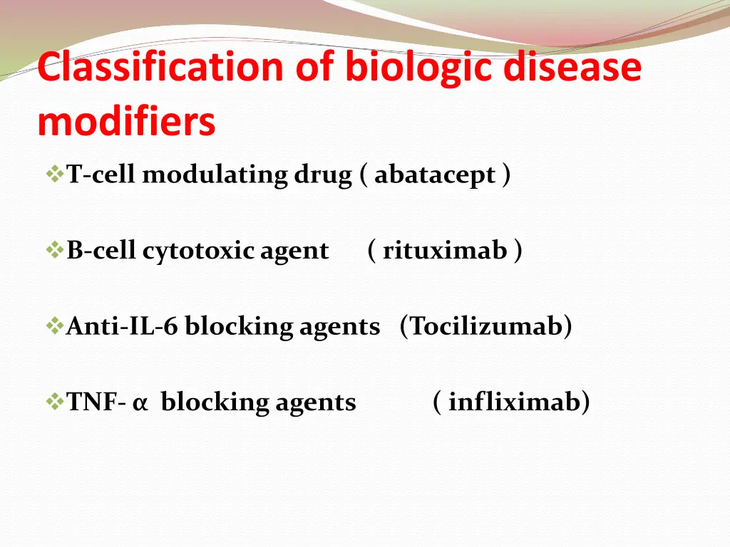 classification of biologic disease modifiers