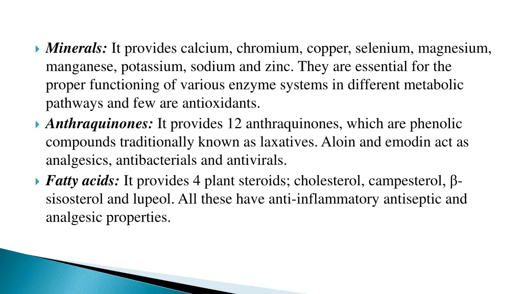 minerals it provides calcium chromium copper