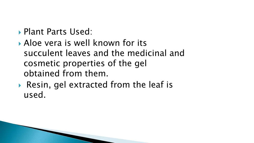 plant parts used aloe vera is well known