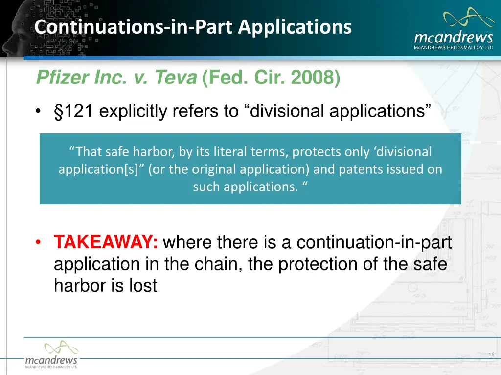 continuations in part applications