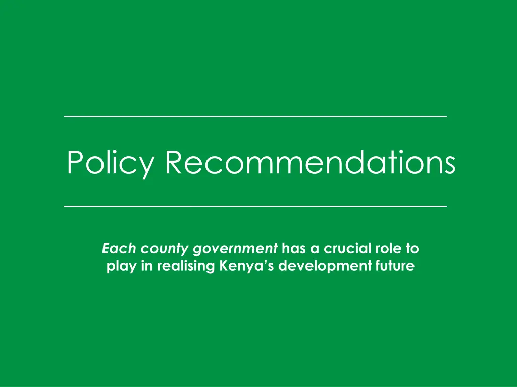 policy recommendations