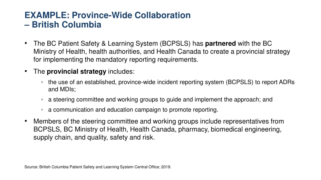 example province wide collaboration british