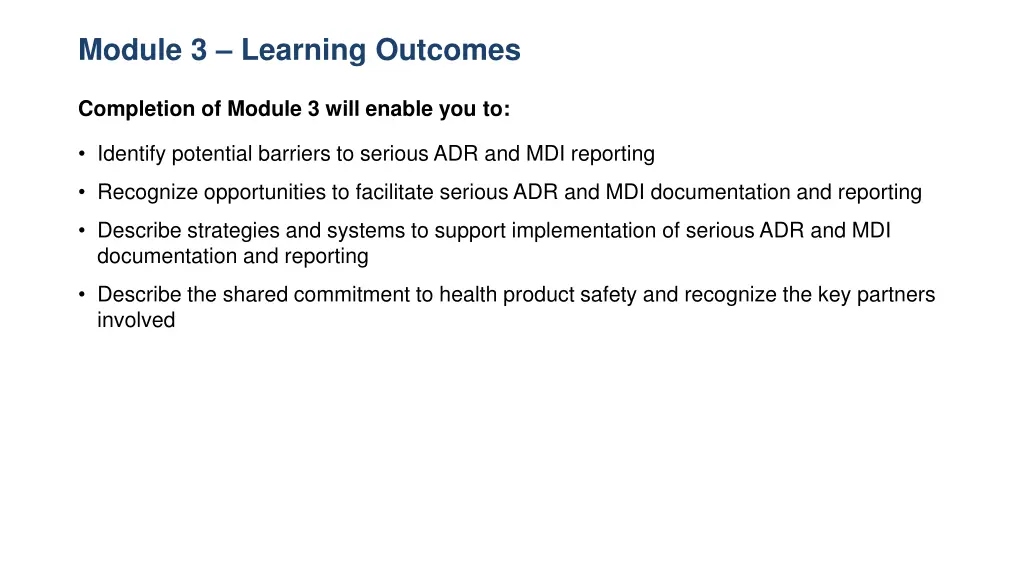 module 3 learning outcomes