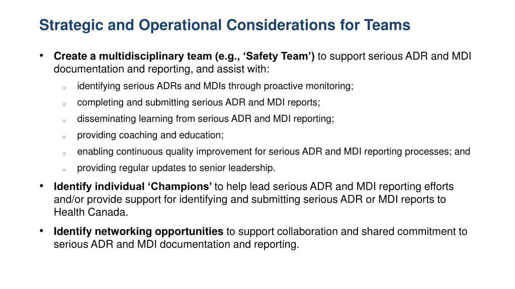 strategic and operational considerations for teams