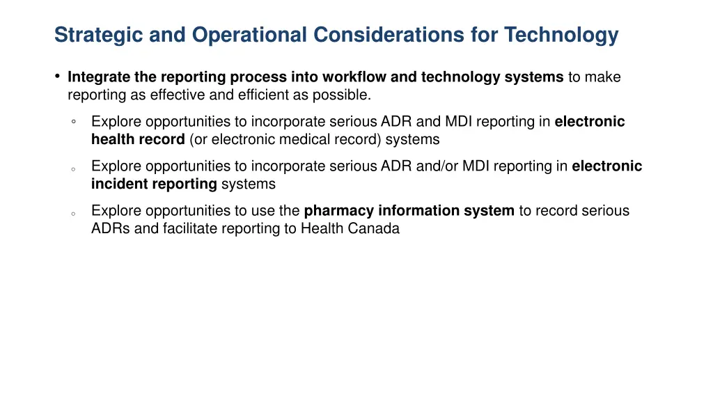 strategic and operational considerations