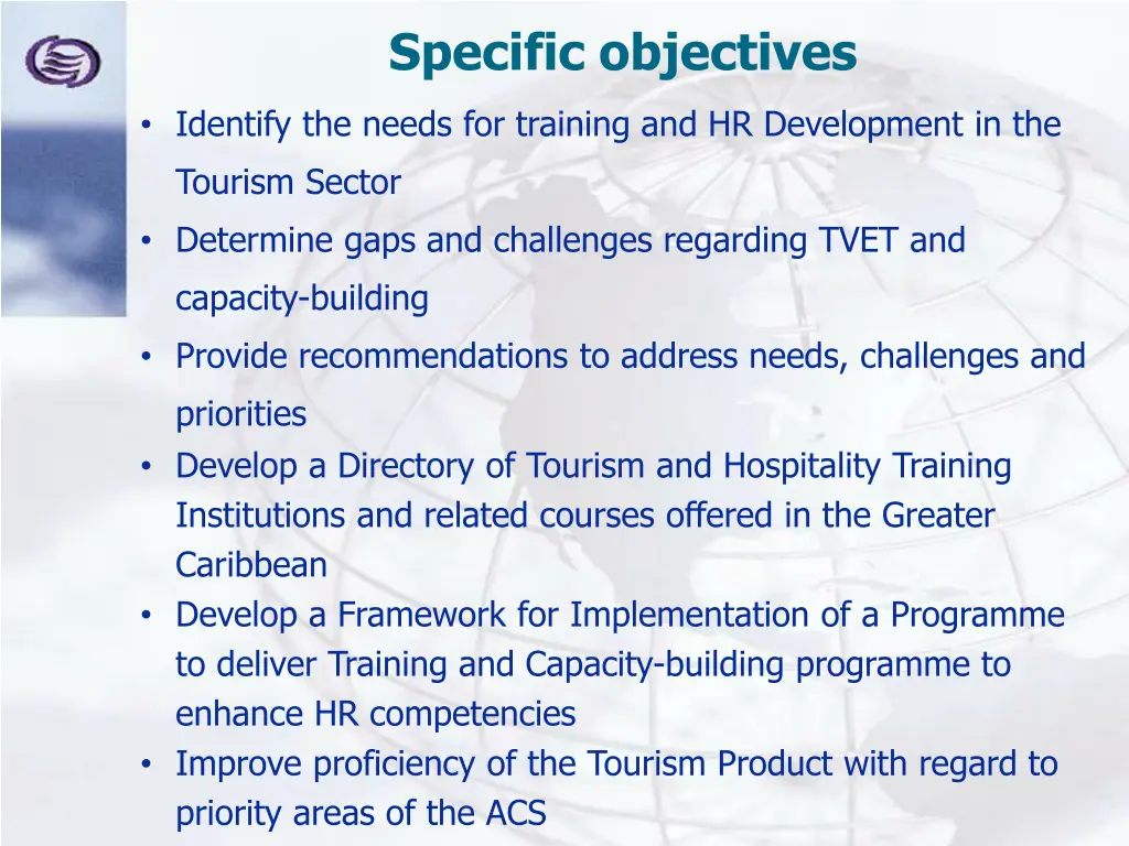 specific objectives
