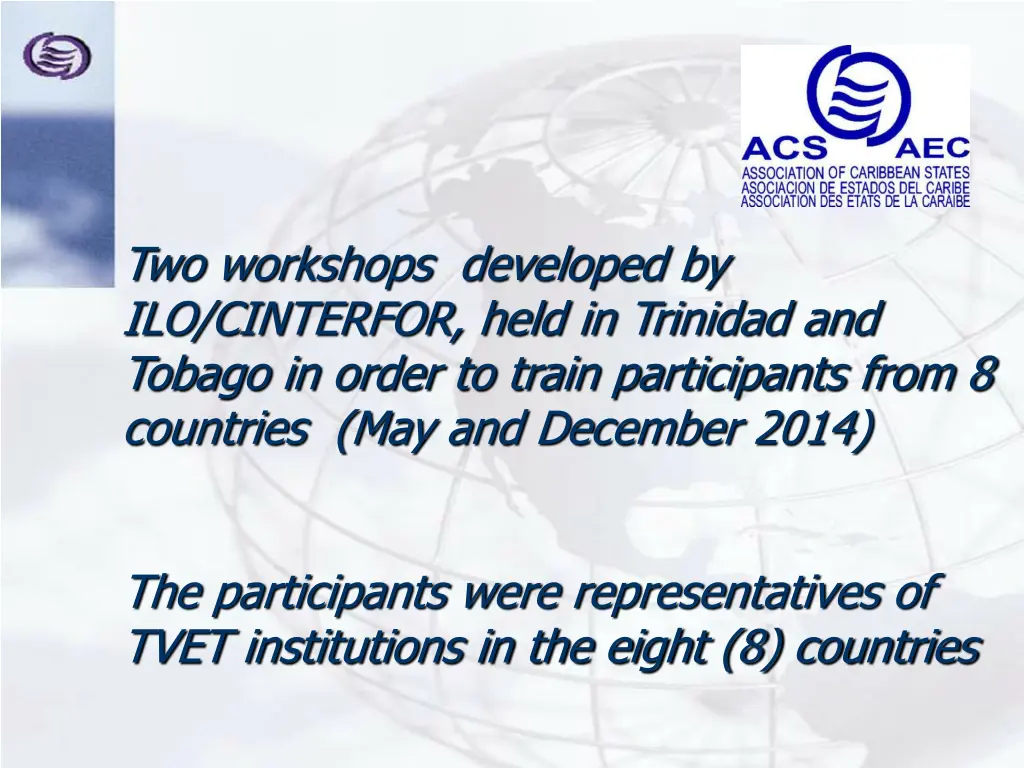 two workshops developed by ilo cinterfor held