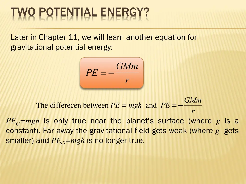two potential energy