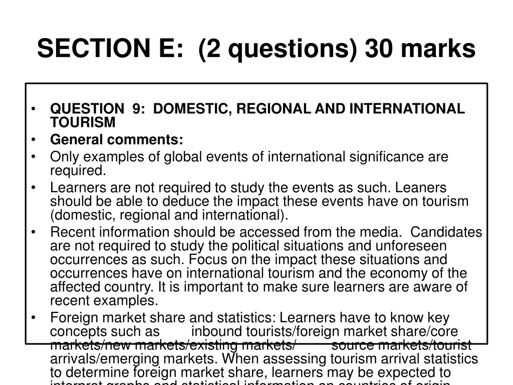 section e 2 questions 30 marks 1