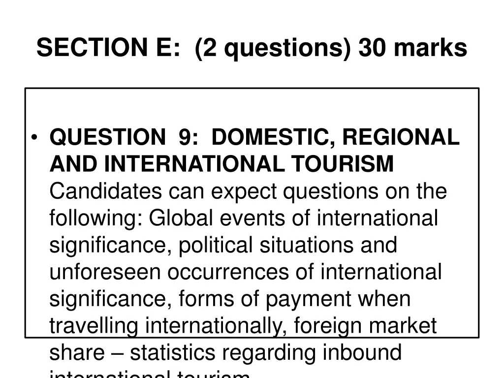 section e 2 questions 30 marks