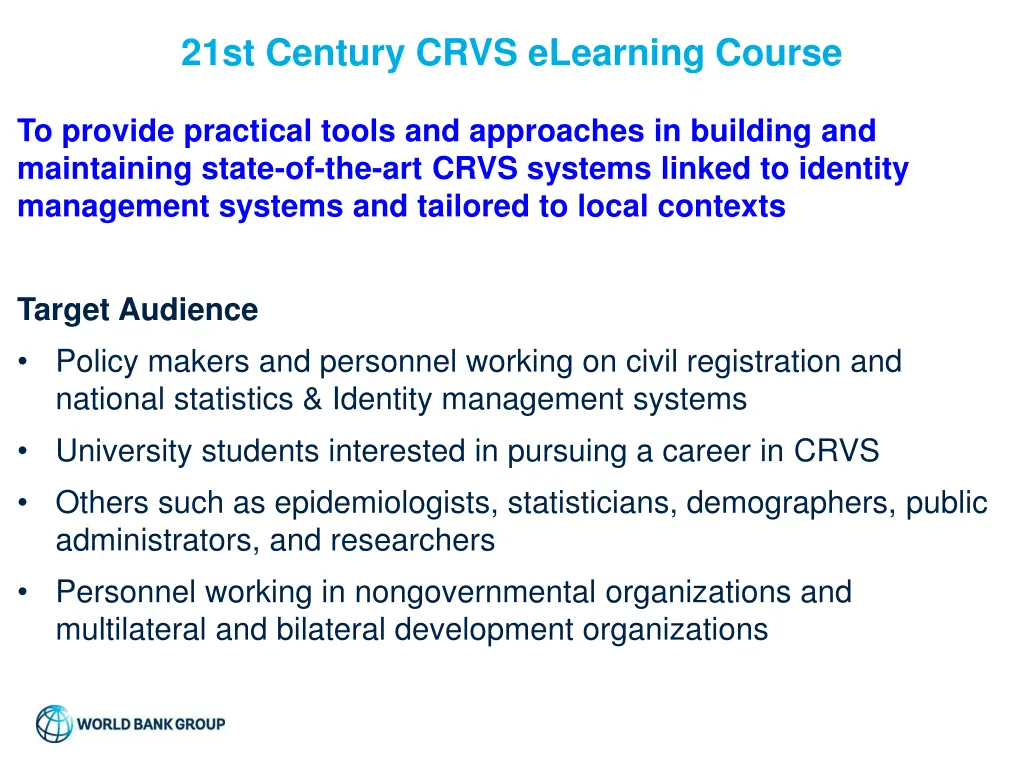 21st century crvs elearning course