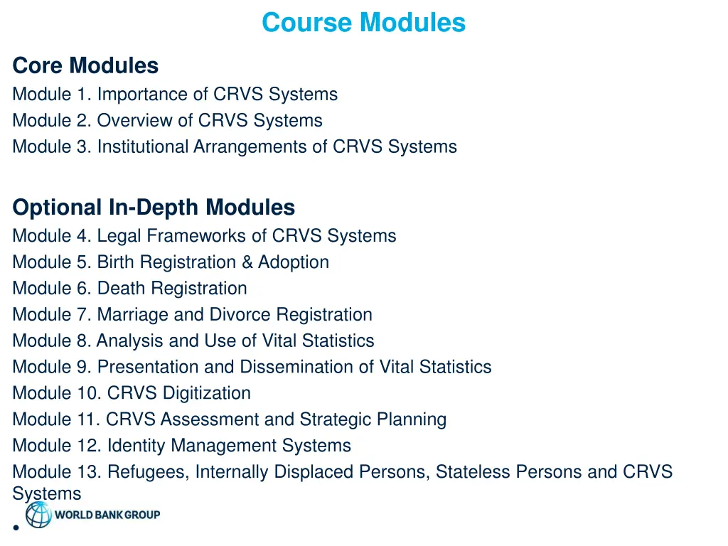 course modules