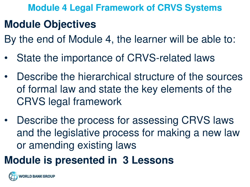 module 4 legal framework of crvs systems module