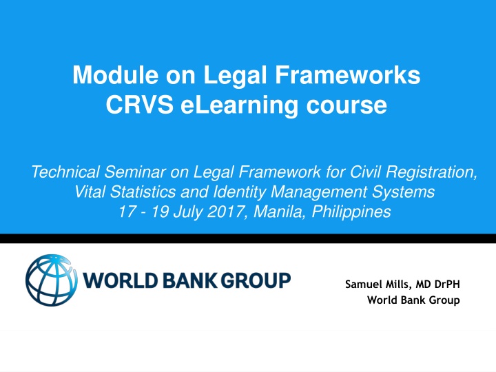 module on legal frameworks crvs elearning course