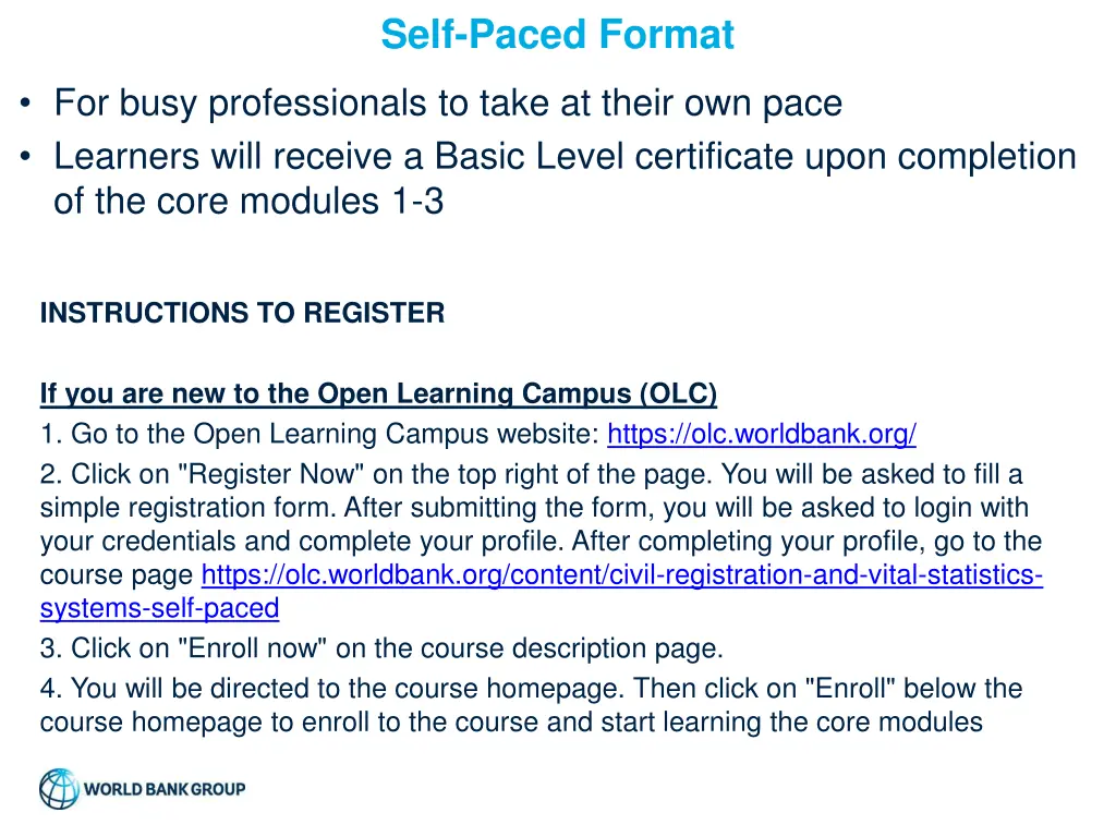 self paced format