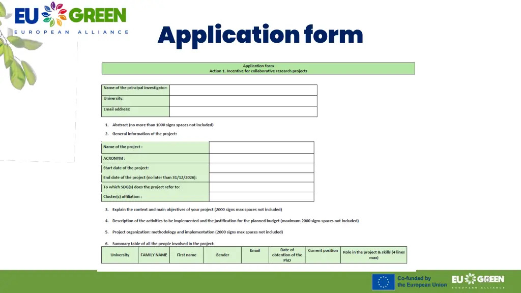 application form
