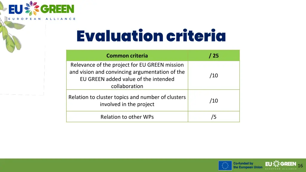 evaluation criteria
