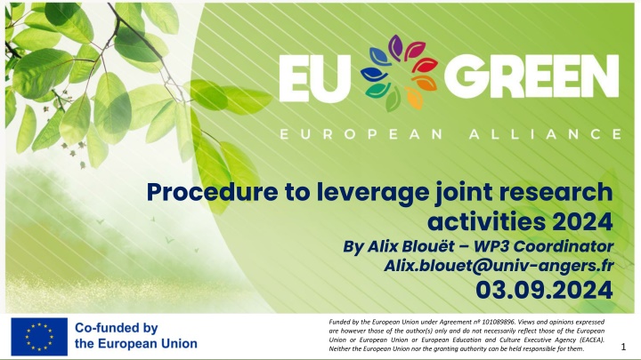 procedure to leverage joint research