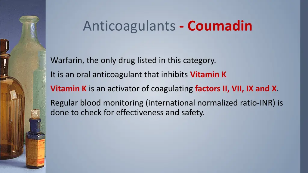 anticoagulants coumadin