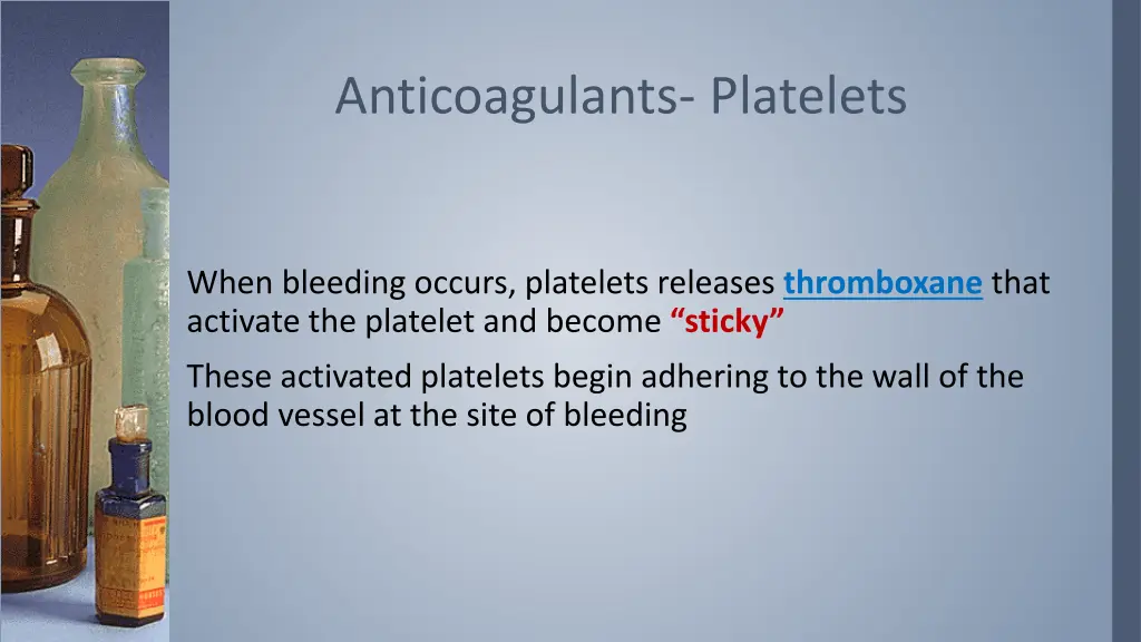 anticoagulants platelets