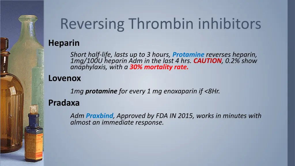 reversing thrombin inhibitors