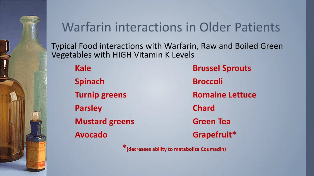 warfarin interactions in older patients