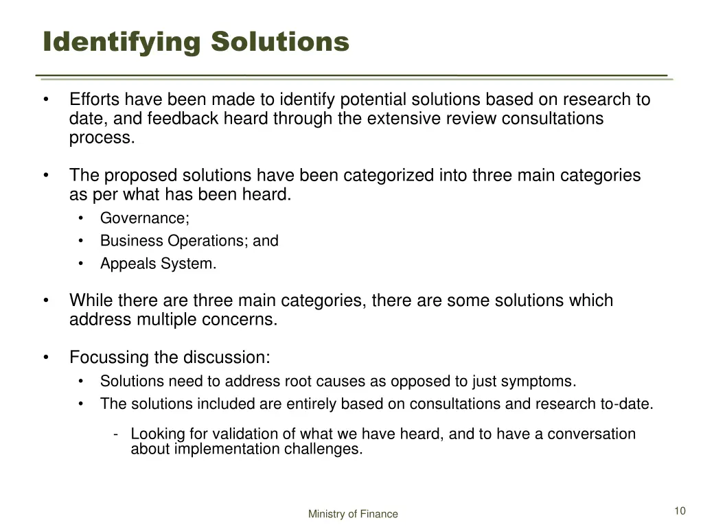 identifying solutions