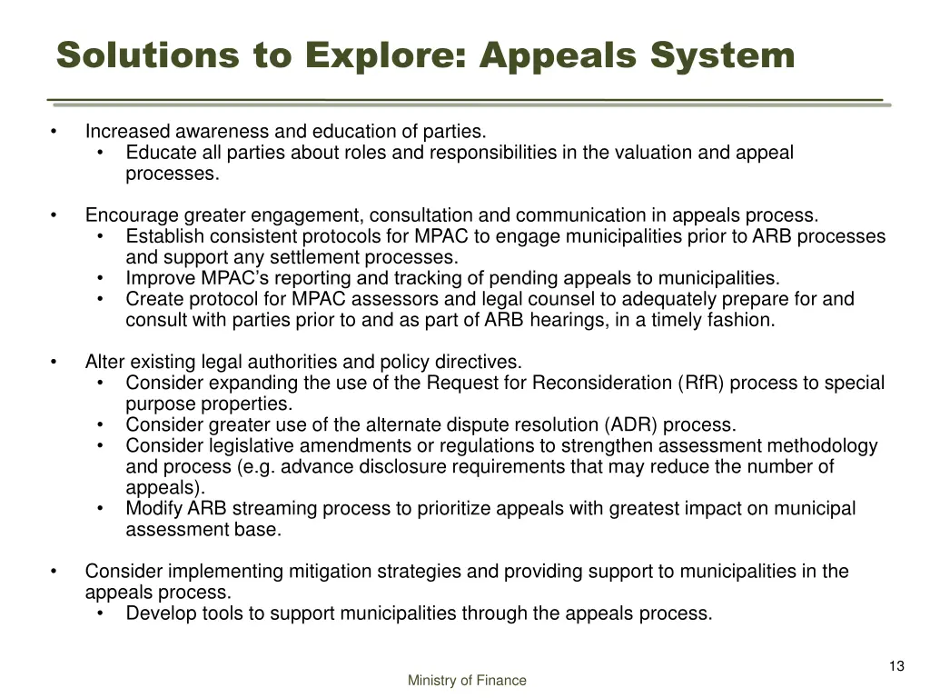 solutions to explore appeals system